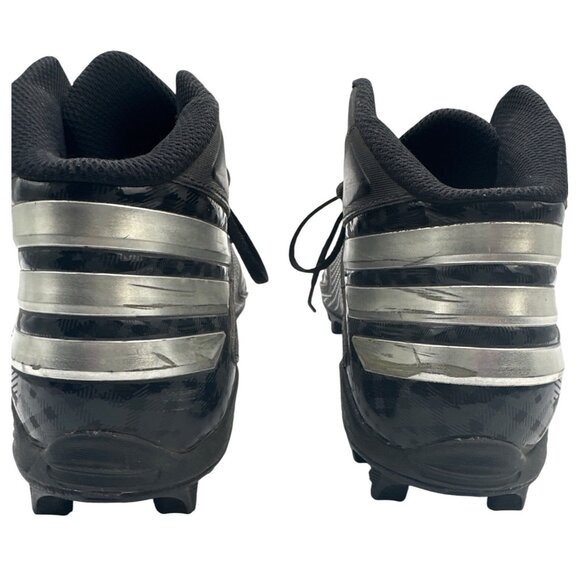 Adidas Size 9 Black & Silver Mens Lace Up Football Cleats - Picture 3 of 10
